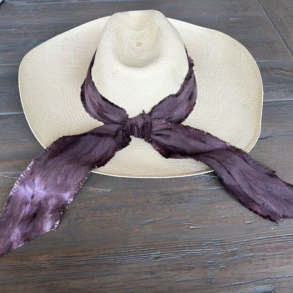 Anthropologie Tie-Dye Trimmed Straw Rancher - Picture 4 of 13